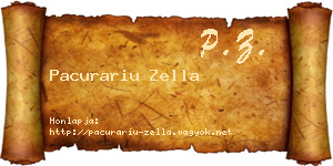 Pacurariu Zella névjegykártya